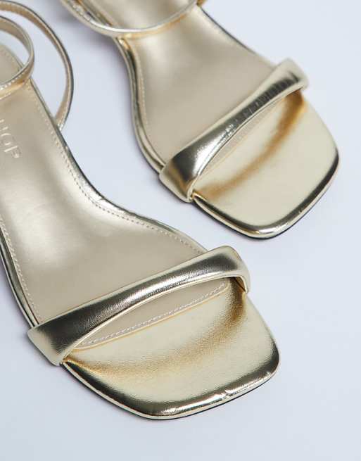 Topshop Irene Barely There Mid Heeled Sandal In Gold