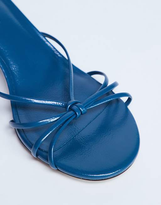 Topshop Itzel Tie Up Mid Heel Sandal In Teal