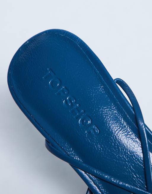 Topshop Itzel Tie Up Mid Heel Sandal In Teal