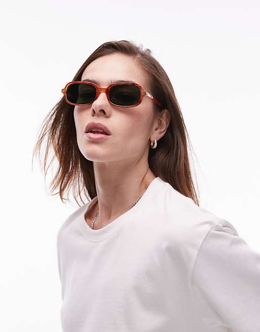 Topshop Madeira round sunglasses in milky tort