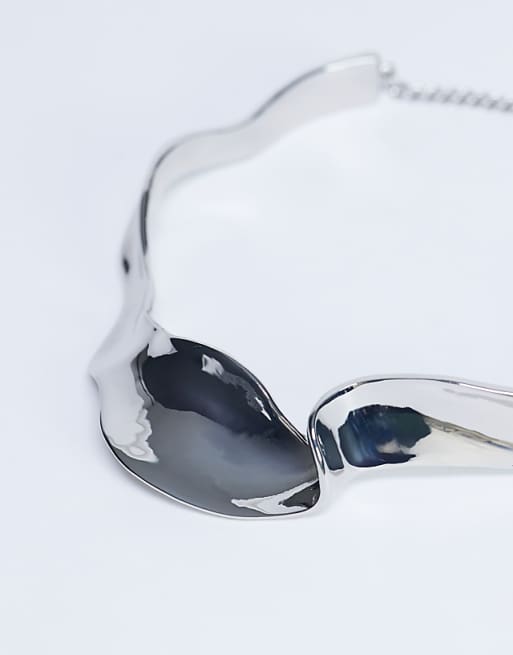 Topshop Megan Statement Necklace In Silver