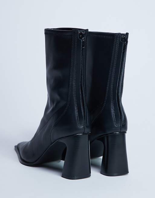 Topshop Nicky Chisel Toe Ankle Boot In Black