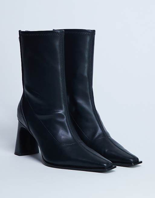 Topshop Nicky Chisel Toe Ankle Boot In Black