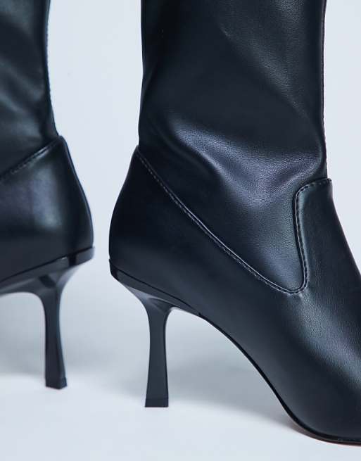 Topshop Noah Point Toe Boot In Black