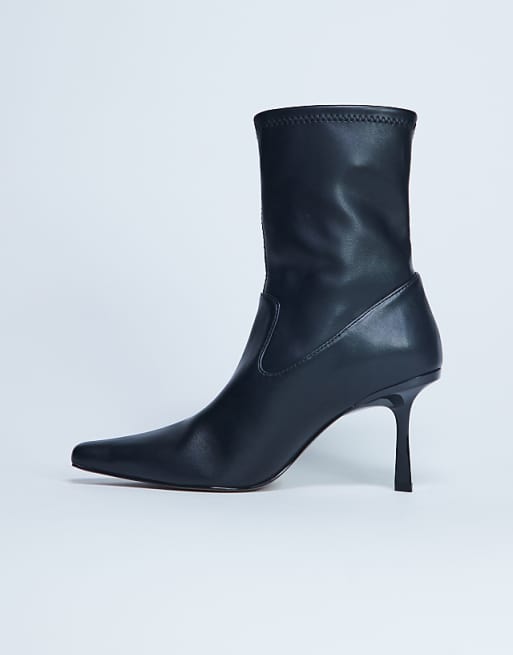 Topshop Noah Point Toe Boot In Black