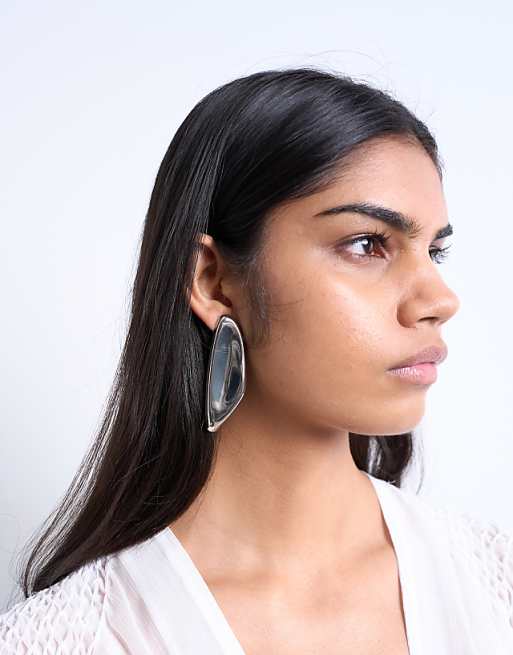 Topshop Paloma statement earring in silver