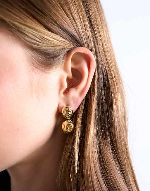Topshop Penn waterproof stainless steel mini drop stud earring in gold