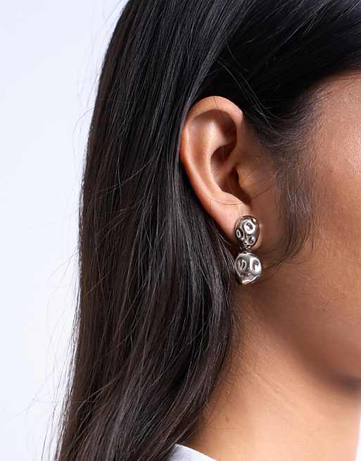 Topshop Penn waterproof stainless steel mini drop stud earring in silver
