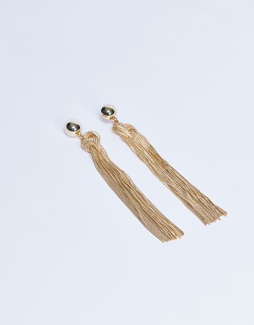 Topshop Perl tassel earrings in gold