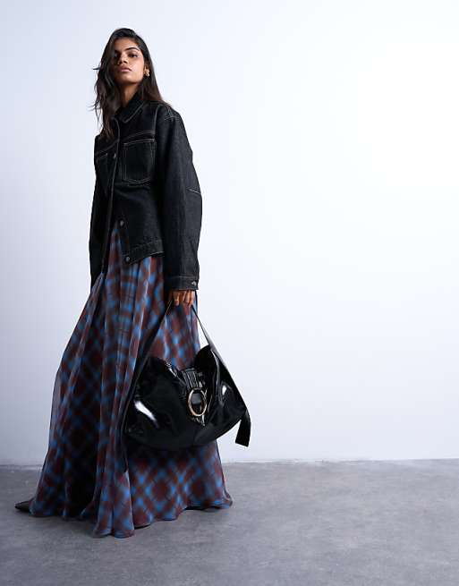 Topshop Saturn hardware shoulder bag in black