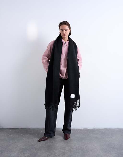 Topshop Simone supersoft blanket scarf in black