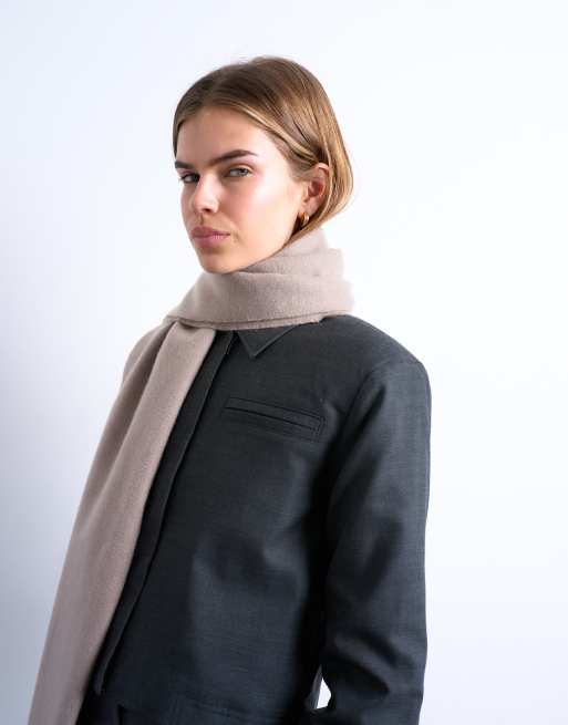Topshop Simone Supersoft Blanket Scarf In Taupe