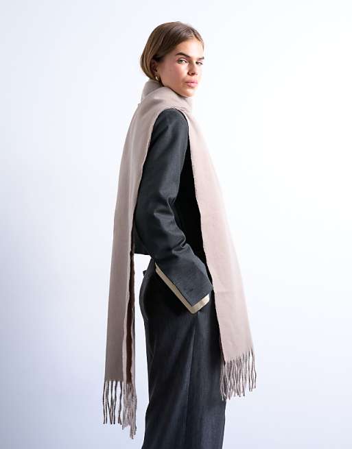 Topshop Simone supersoft blanket scarf in taupe