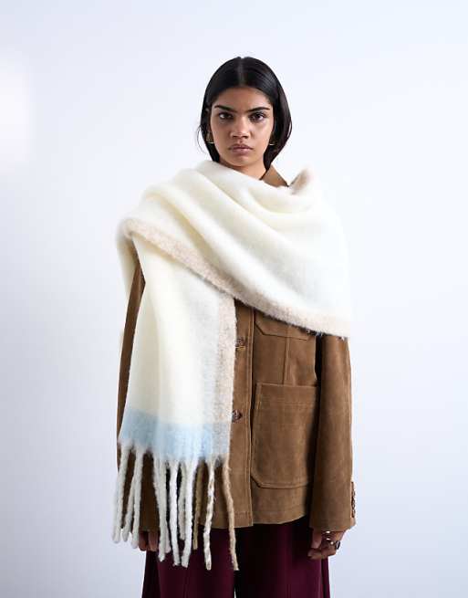 Topshop Sydney blanket scarf in beige