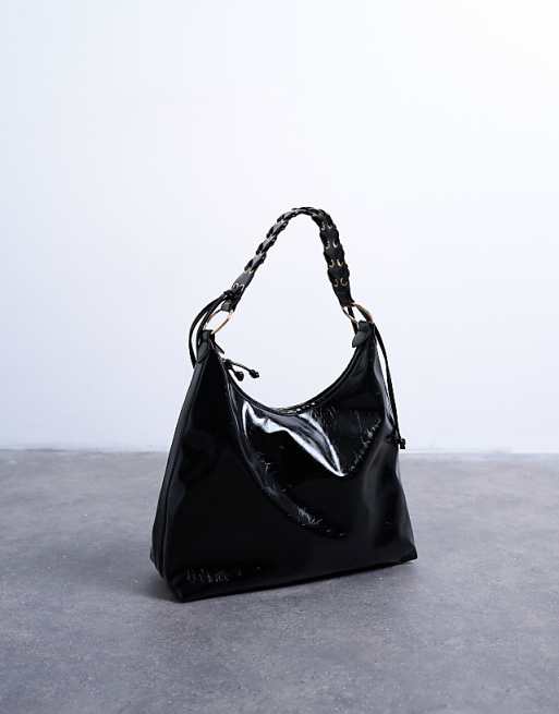 Topshop Tatum Whipstitch Tote Bag In Black
