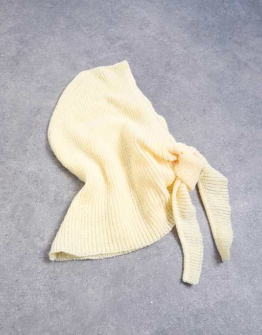 Topshop Tie Balaclava In Buttermilk