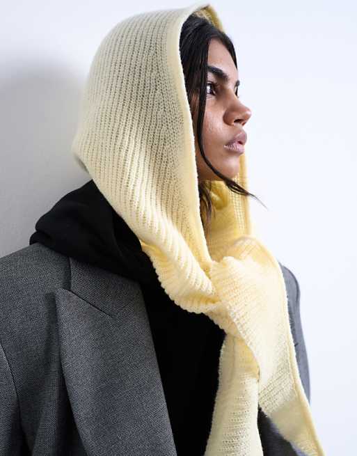 Topshop Tie balaclava in buttermilk
