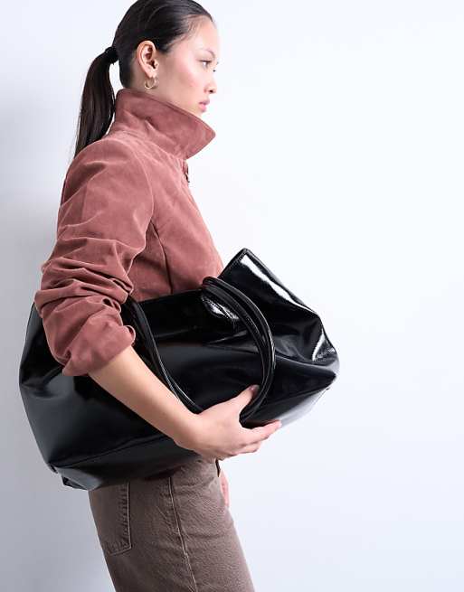 Topshop Toby Tubler Handle Tote Bag In Black
