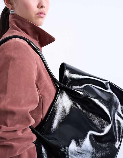 Topshop Toby Tubler Handle Tote Bag In Black