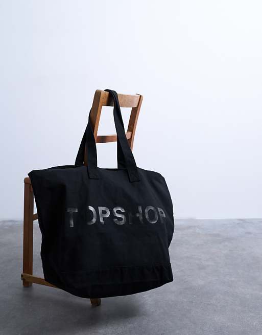Topshop Tote Bag In Black