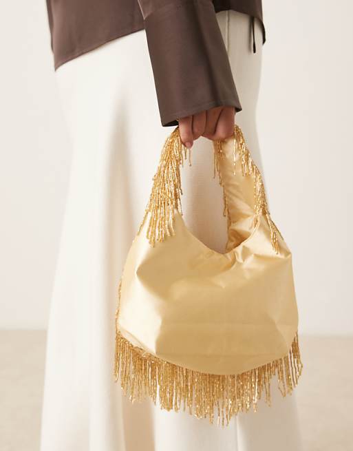 True Decadence Beaded Grab Bag In Gold