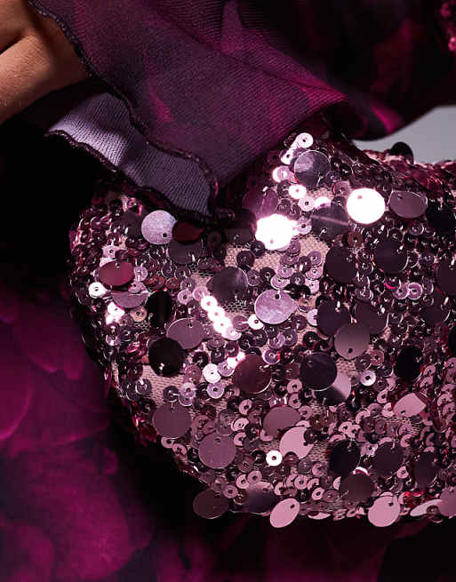 True Decadence Sequin Shoulder Bag In Pink