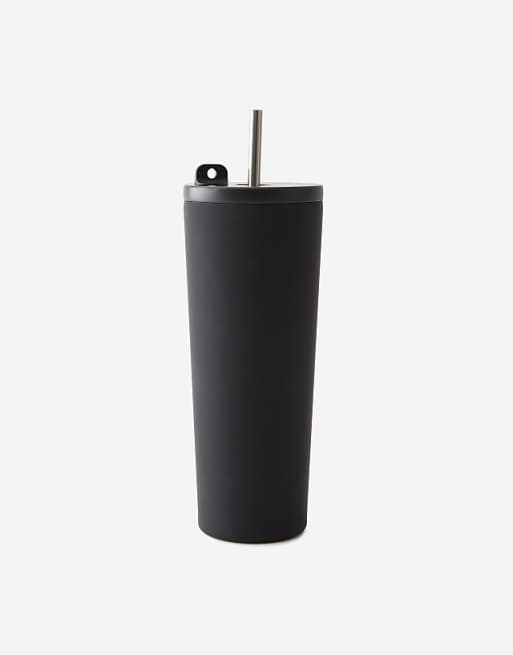 TYPO Hidden straw metal smoothie cup in black