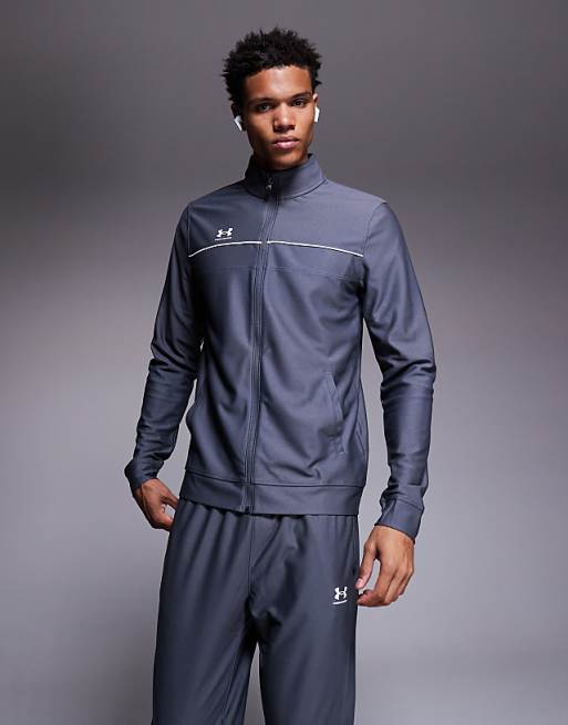Under Armour Challenger Tracksuit In Castlerock Grey And White
