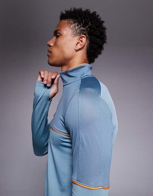Under Armour Challenger Training Quarter-zip In Jasper Blue And Orange