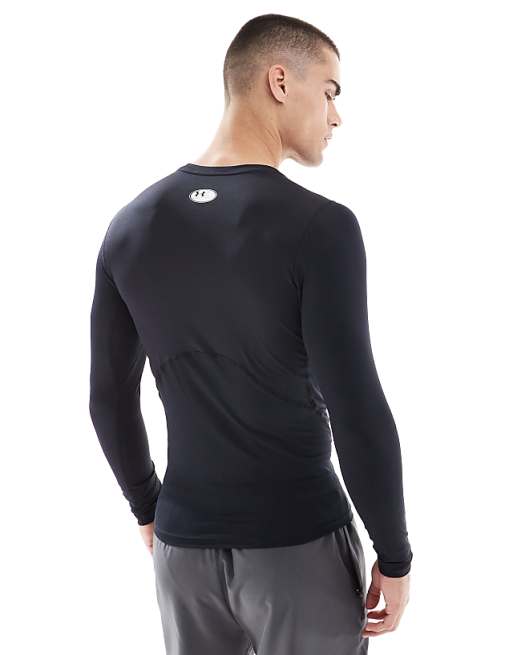 Under Armour Heatgear Compression Long Sleeve T-shirt In Black