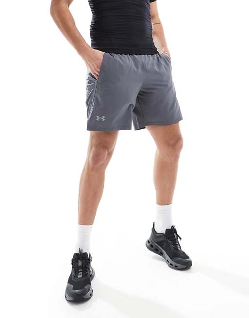 Under Armour Launch 7 inch shorts in grey
