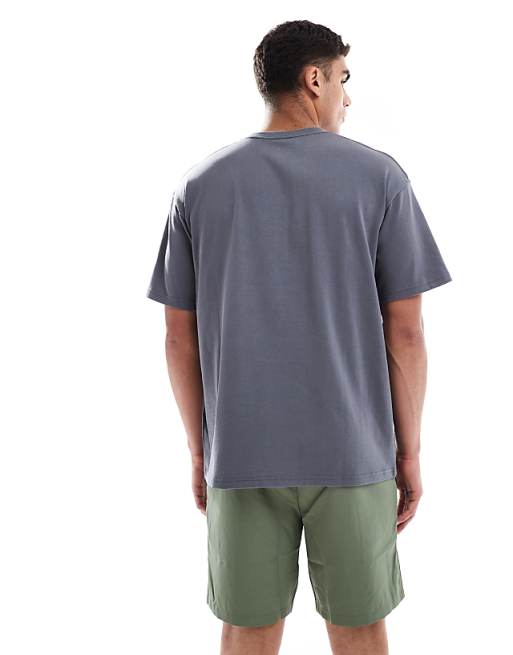 Under Armour Logo T-shirt In Castlerock Grey And White