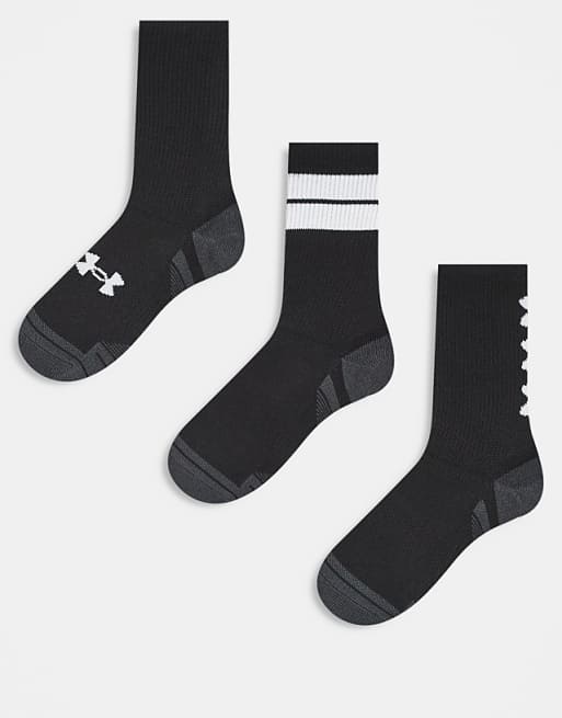Under Armour Performance Tech 3 pack crew socks in black