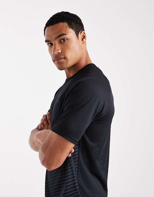 Under Armour Tech Fade T-shirt In Black And Titan Grey