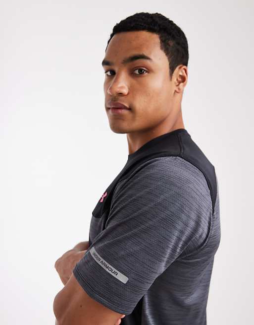Under Armour Tech Utility T-shirt In Black And Super Pink