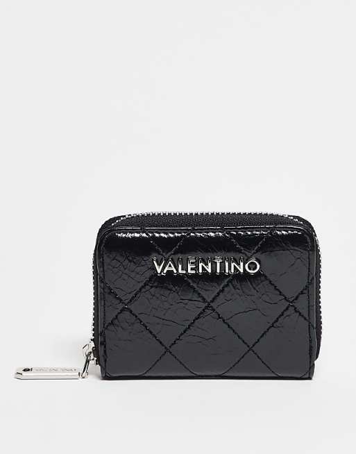 Valentino wakanda ziparound purse in black patent