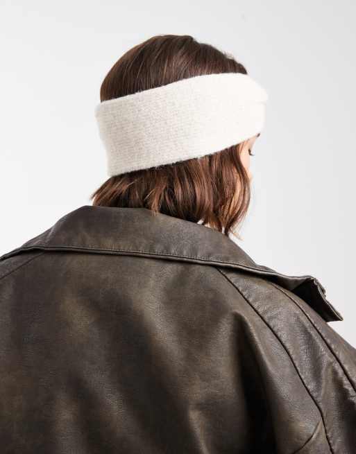 Vero Moda Super Soft Ribbed Knot Front Headband In Cream