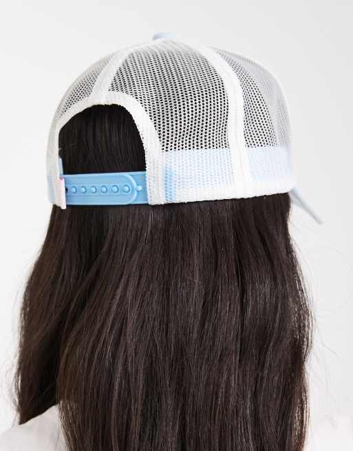 Von Dutch Trucker Check Cap In Blue & White