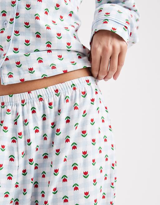 Wednesday's Girl Long Sleeve Shirt And Trouser Pyjama Set In Floral Print