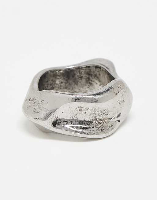 Weekday abstract chunky ring in silver