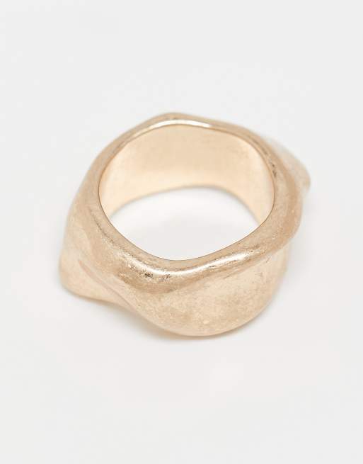 Weekday Abstract Chunky Ring In Worn Gold
