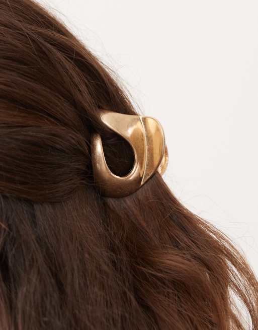 Weekday Abstract Hair Claw Clip In Gold