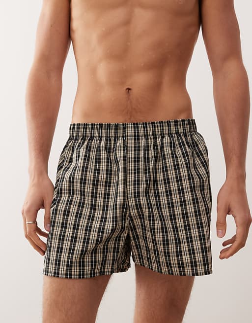 Weekday Boxer Shorts 2-pack In Blue And Yellow Check