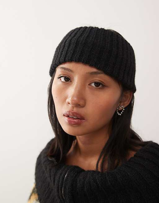 Weekday chunky knitted headband in black