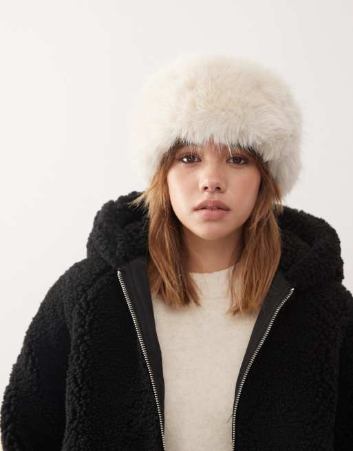 Weekday Faux Fur Headband In Off-white