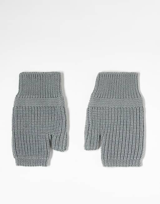 Weekday Knitted Mittens In Grey