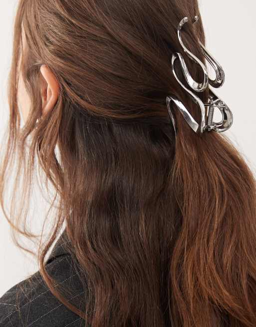Weekday Wave Hair Claw Clip In Silver