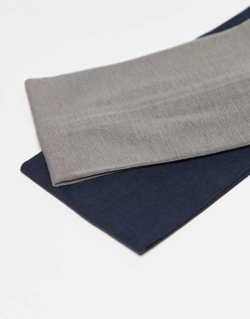 Weekday Wide Jersey Headband 2-pack In Navy & Dark Grey