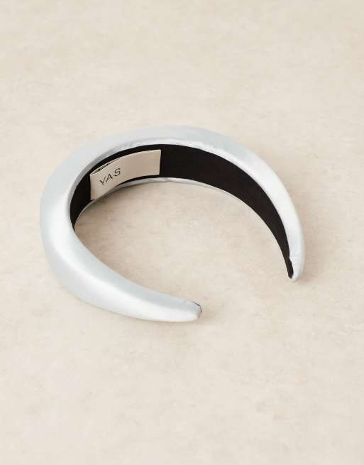 Y.A.S Bridesmaid Padded Satin Headband In Light Blue