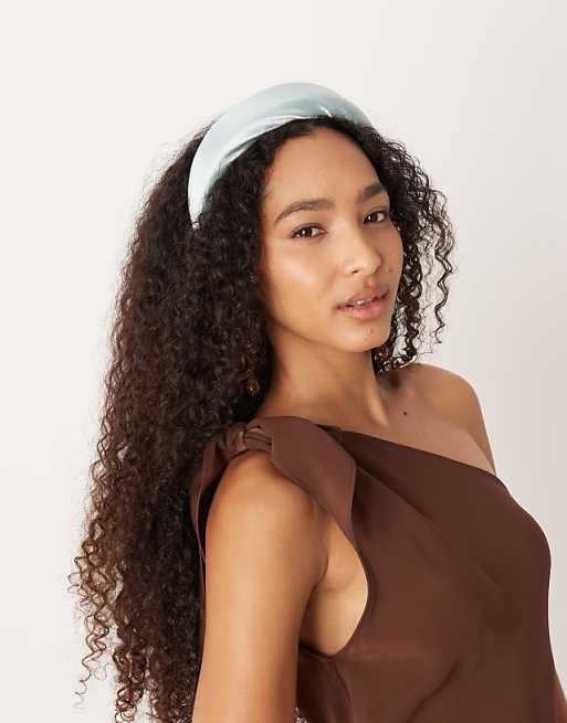 Y.A.S Bridesmaid padded satin headband in light blue